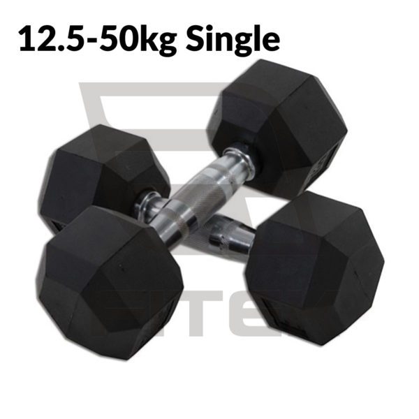Rubber Hex Dumbbell 12.5-50kg