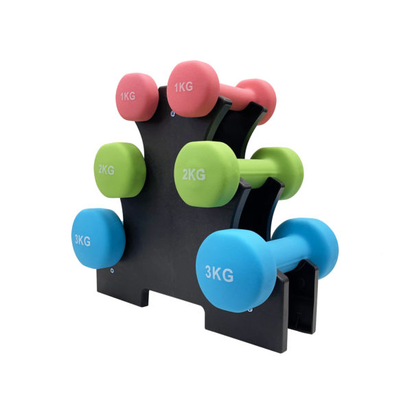 12KG Neoprene Dumbbell Package - Pink, Green & Blue
