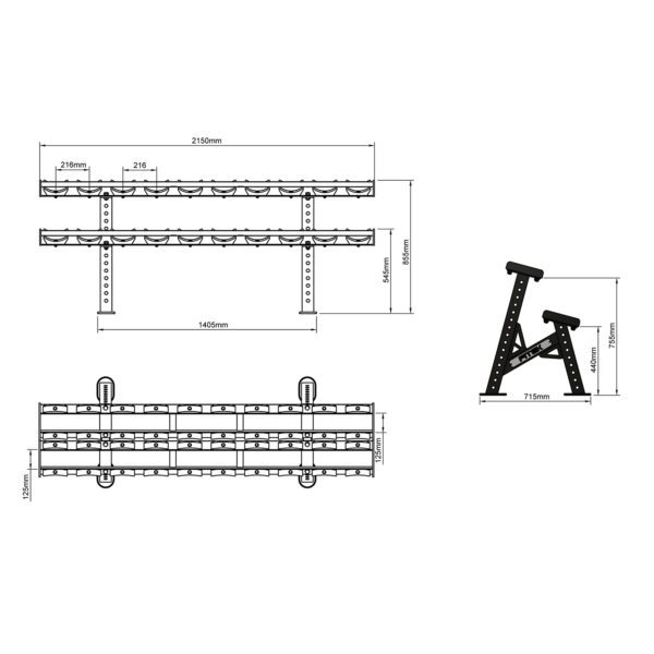 2 Tier Round Dumbbell Rack - Image 7